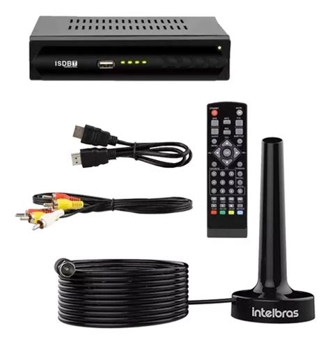 Kit Conversor Digital Full Hd E Antena Interna Intelbras Frete Gr Tis