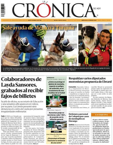 Periódico La Crónica De Hoy México Periódicos De México Edición De