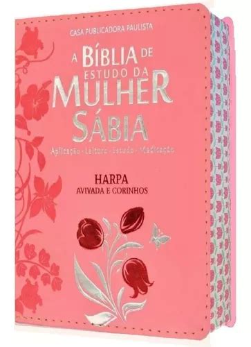 Biblia De Estudo Da Mulher Sabia Letra Grande Harpa Rosa