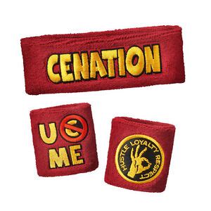 WWE AUTHENTIC John Cena U CAN'T C ME RED Headband Wristbands Set BRAND ...