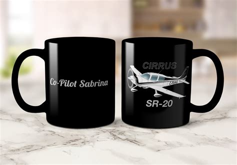 Custom Aviation Ceramic Airplane Mug Black Personalized W Etsy