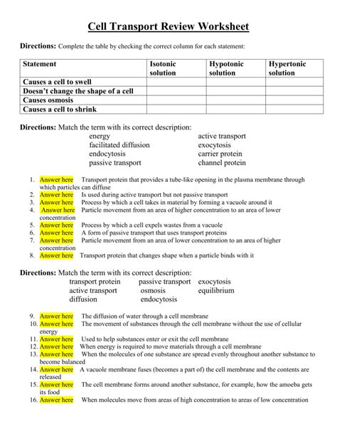 Noah Loya Cell Transport Review Worksheet