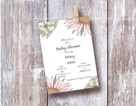 Sunflower Baby Shower Invitation-printable | Etsy