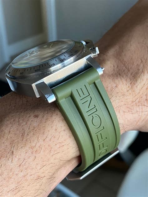 Mm Green Panerai Caoutchouc Vulcanized Rubber Strap Band Etsy