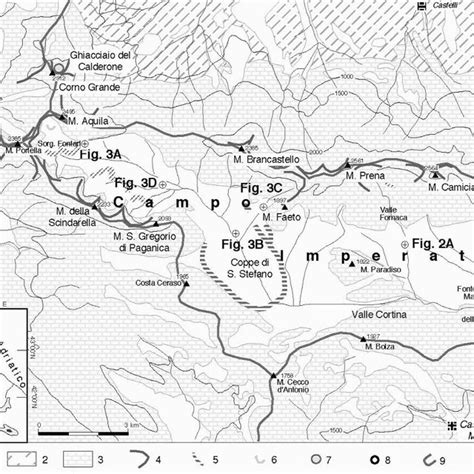 Carta Geologica Schematica Di Campo Imperatore E Delle Aree