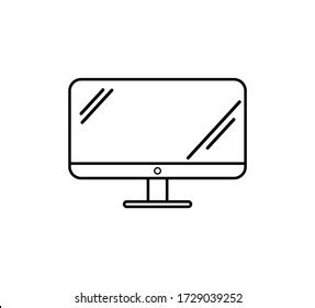 Computer Monitor Outline Icon Vector Stock Vector Royalty Free