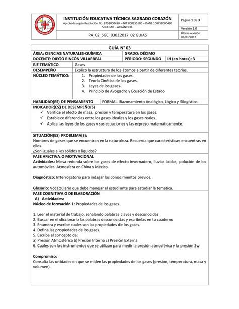 PDF GUÍA N 03 ÁREA CIENCIAS NATURALES QUÍMICA PDF fileEscribe