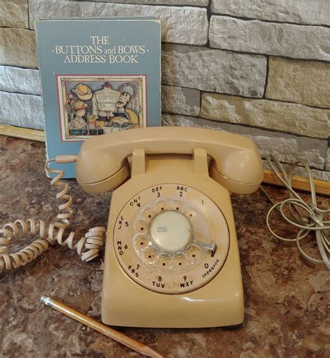 Vintage Rotary Telephone Beige Vintage Phone Dial Phone Etsy