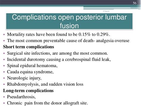 Lumbar interbody fusion indications techniques and complications