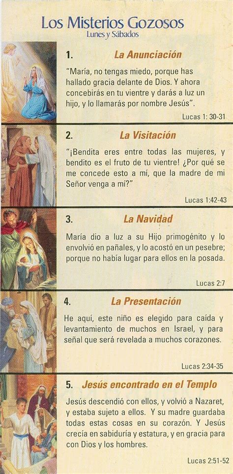 Los Misterios Del Rosario Para Imprimir