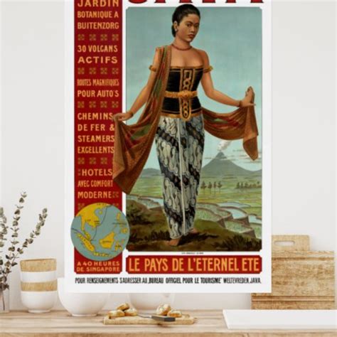 Java Vintage Travel Poster Restored Zazzle