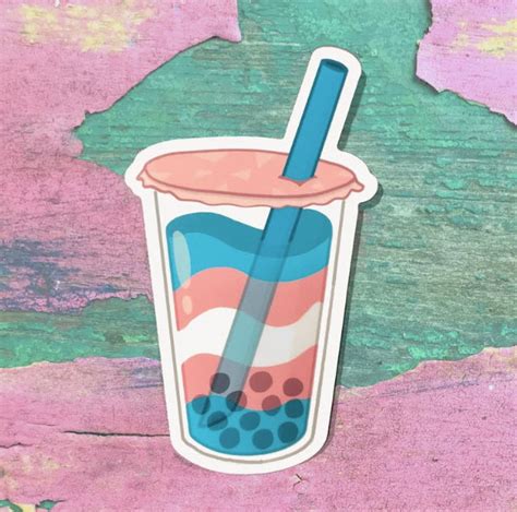 Trans Pride Boba Sticker