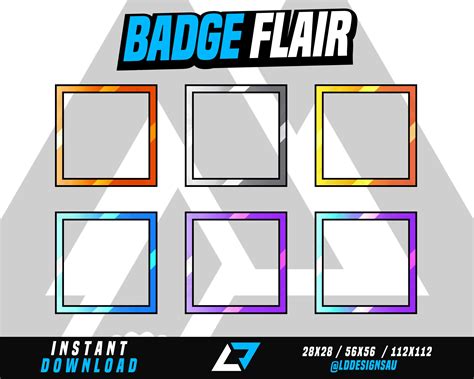 Twitch Sub Badge Flair Border Badge Flair Badge Flair For Etsy Ireland