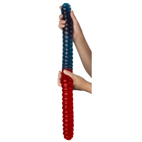 World S Largest Blue Raspberry And Cherry Gummy Worm Sweet Fusion