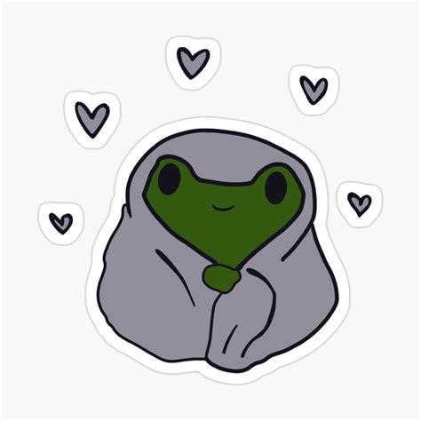 Cute Snuggle Frog Hearts Sticker By Mollymarinara In 2021 Cute Frogs