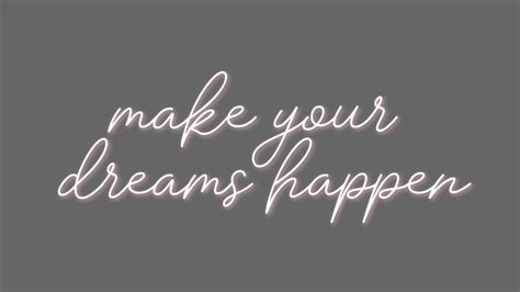 the words make your dreams happen on a black and white background with ...