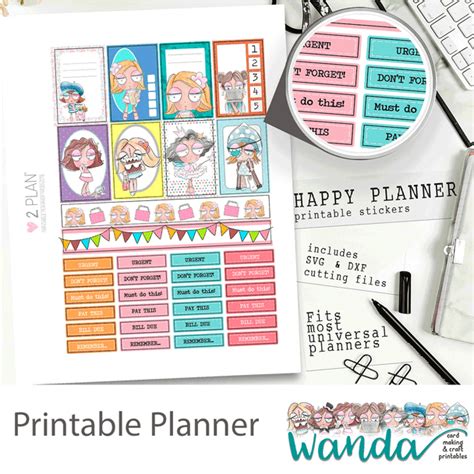 Großer Happy Planner Printable Stickers Vertikal Weekly Kit Warm