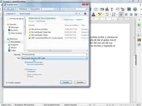 W1 1 12 Guardar Documentos En LibreOffice Writer YouTube