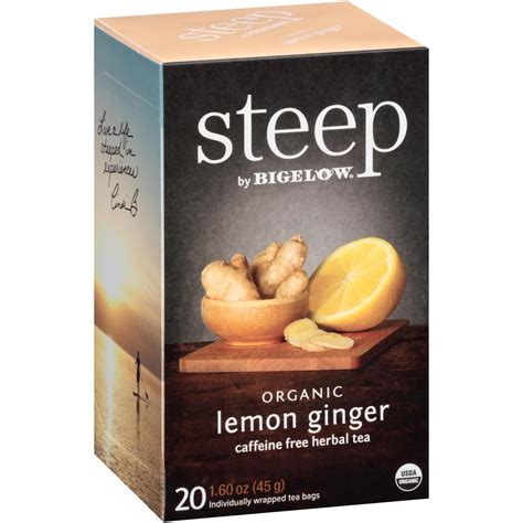 Bigelow Lemon Ginger Herbal Tea - Herbal Tea, Decaffeinated - Lemon ...