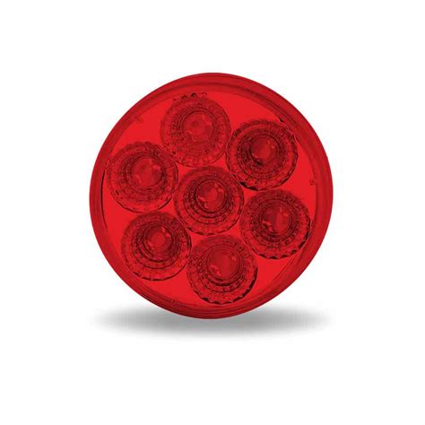 2 Red Marker Round LED Light 7 Diodes 75 Chrome Shop