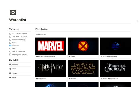 Watchlist Template By Leon Marco Notion Marketplace