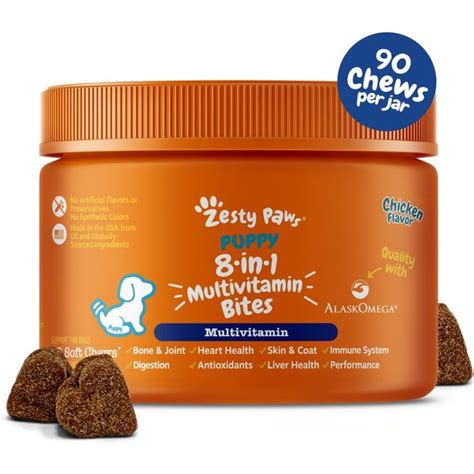 Zesty Paws Puppy 8 In 1 Chicken Flavor Soft Chews Multivitamin