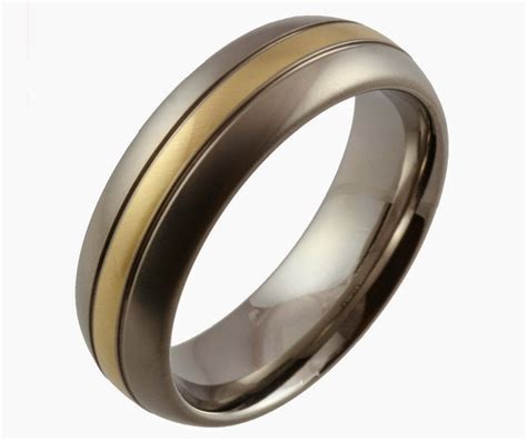 Men Nice Gray And Gold Wedding Rings Engagement Design