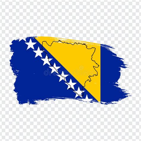 Bandera De Bosnia Y Herzegovina De Los Movimientos Y Del Mapa En Blanco