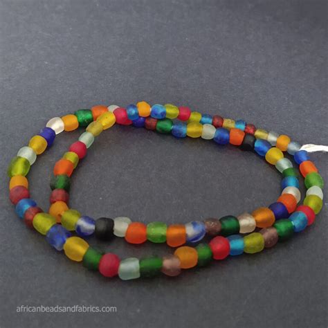 Small Multicoloured African Krobo Recycled Glass Beads African Beads