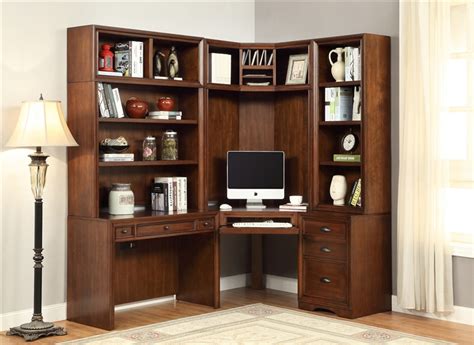 Napa Corner Desk 6 Piece Modular Corner Bookcase Home Office Library