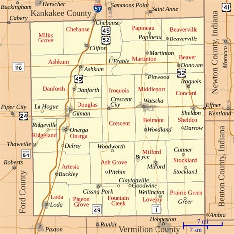 Image: Map of Iroquois County, Illinois