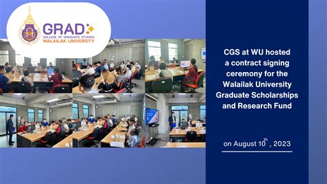 Cgs At Wu Hosted A Contract Signing Ceremony For The Walailak