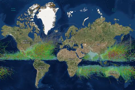 Historical Hurricane Tracks 1842 2016 Vivid Maps