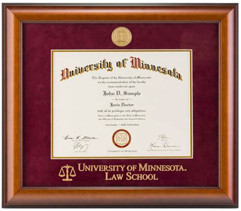 The Satin Diploma Frame Law School University Of Minnesota Bookstores