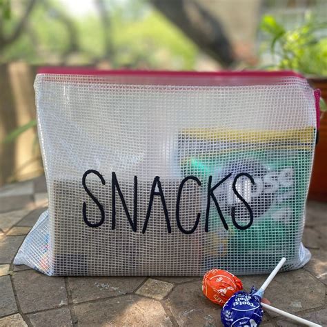 Reusable Zipper Snack Bag Snack Pouch Pool Bag Embroidered Custom Bag ...