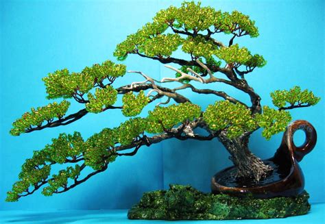 Бонсай из бисера, пошаговый мастер-класс, схема плетения