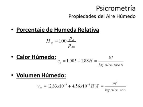 Propiedades Termodinámicas del sistema Aire Vapor de Agua ppt video