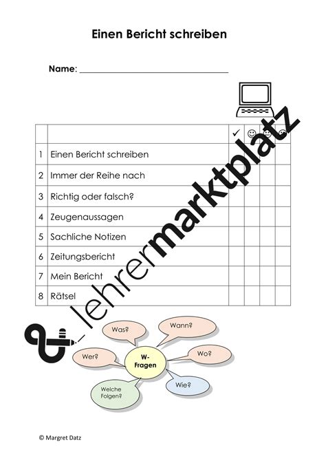 Thema Einen Bericht SchreibenFach Deutsch AufsatzerziehungKlasse 4