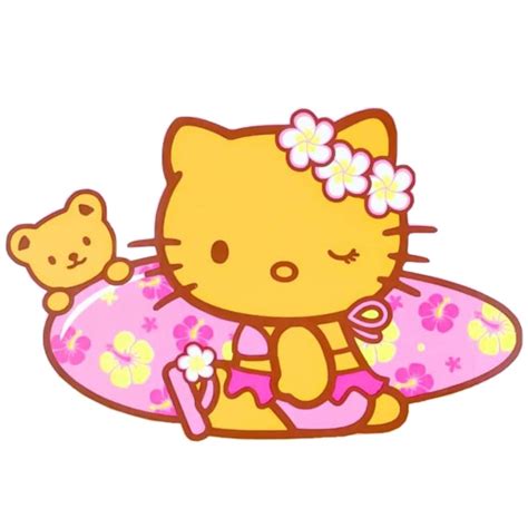 Download Hawaiian Hello Kitty Surfing Wallpaper