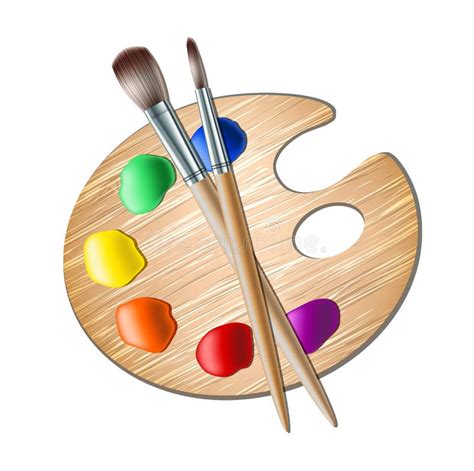 Art Palette With Paint Brush For Drawing Stock Vector Image 27001009