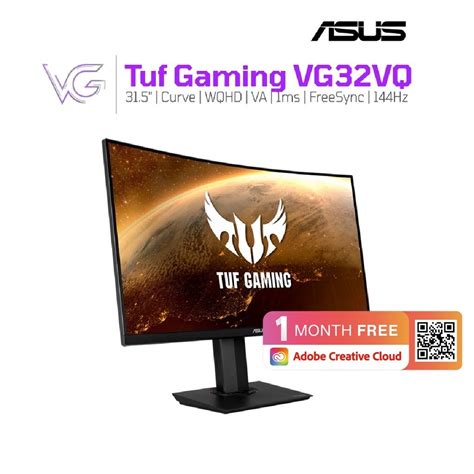 Asus TUF Gaming VG32VQ Curved HDR Gaming Monitor – 32'' WQHD, 144Hz, Adaptive-sync, FreeSync ...