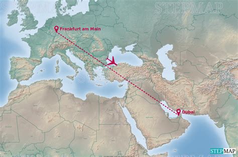 Stepmap Frankfurt Dubai Landkarte F R Welt