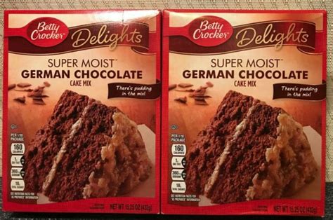 Betty Crocker Super Moist German Chocolate Cake Mix Lot Of 2 Ebay