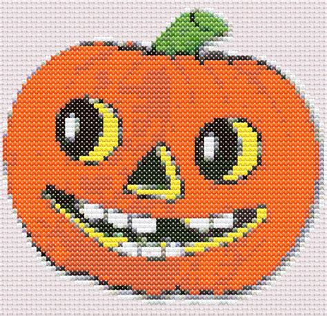 Retro Halloween Jack O Lantern Cross Stitch Pattern Etsy