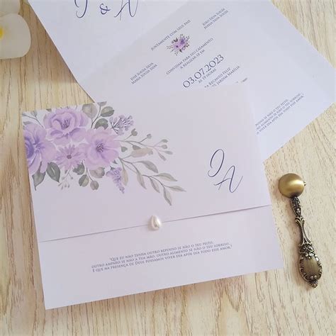 Convite De Casamento Lavanda Very Peri Elo7 Produtos Especiais