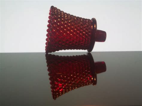 Home Interiors Cranberry Red Hobnail Peg Votive Holder Cup Oos