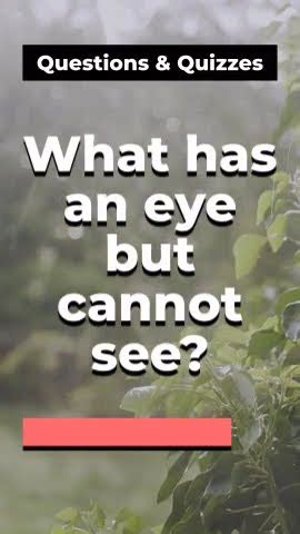 Riddle Me This What Has An Eye But Cannot See Youtube