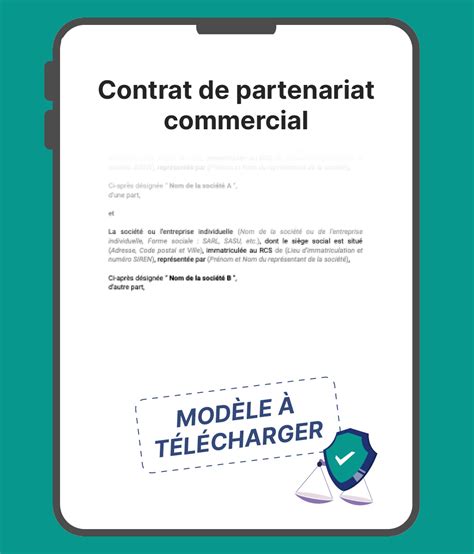 Contrat De Partenariat Commercial Mod Le T L Charger