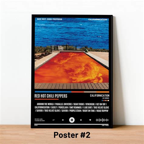 Red Hot Chili Peppers Poster Red Hot Chili Peppers Californication Album Print Red Hot Chili