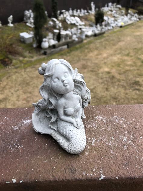 Cement Garden Mermaid Mermaid Statue Concrete Mermaid Garden Decor